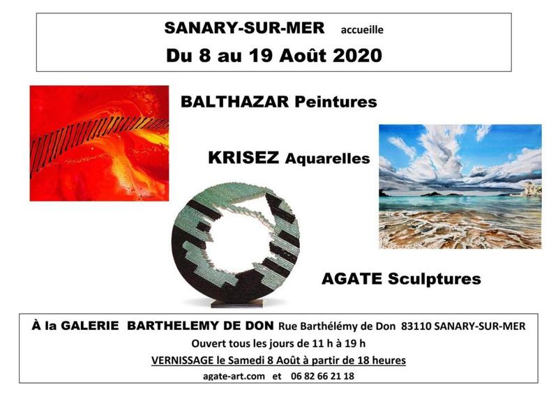 Exposition Balthazar (peintures), Krisez (aquarelles), Agate (sculptures)