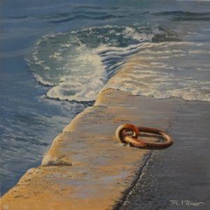 « Flot montant à l’anse Saint-Martin » huile sur toile de Jean-Claude Pallier