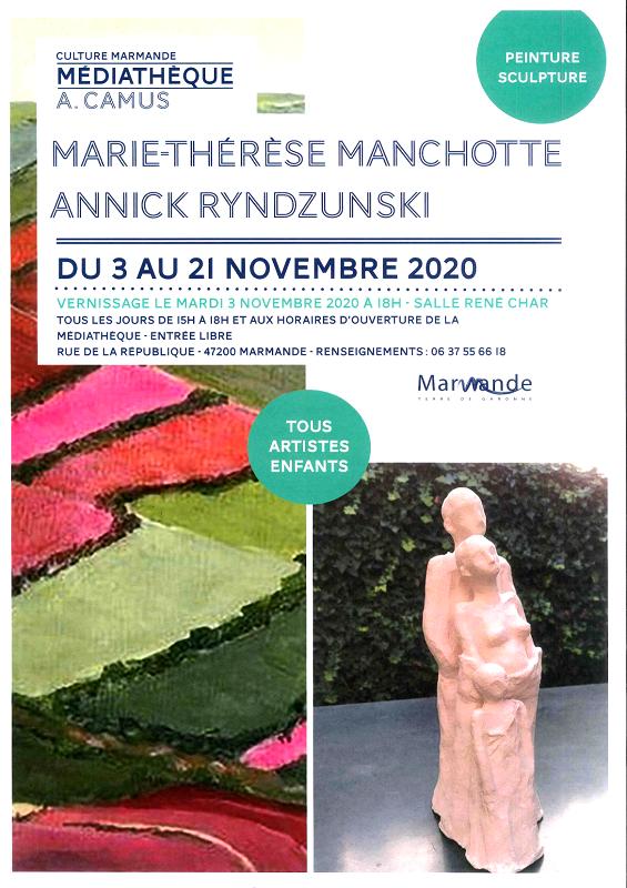 Exposition de Marie-Thérèse Manchotte et Annick Ryndzunski
