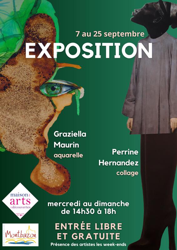 Exposition de Perrine Hernandez (collage) & Graziella Maurin (aquarelle au marc de café)