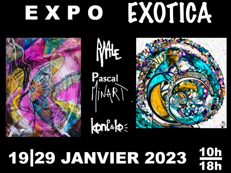 La galerie d’art Delobel présente « Exotica » l’exposition de Ryvale, Koni&Co et Pascal Minart