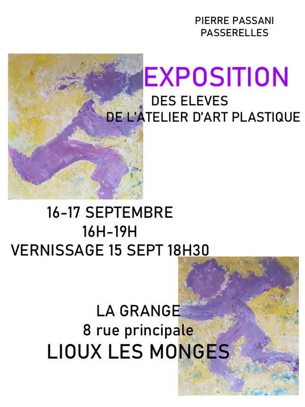 EXPOSITION DES ELEVES DE L’ATELIER D’ART PLASTIQUE
