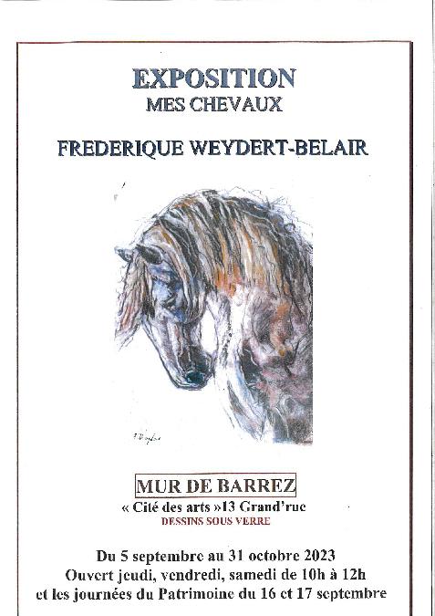 Exposition "Mes chevaux" de Frédérique Weydert-Belair à la Galerie Espace 13