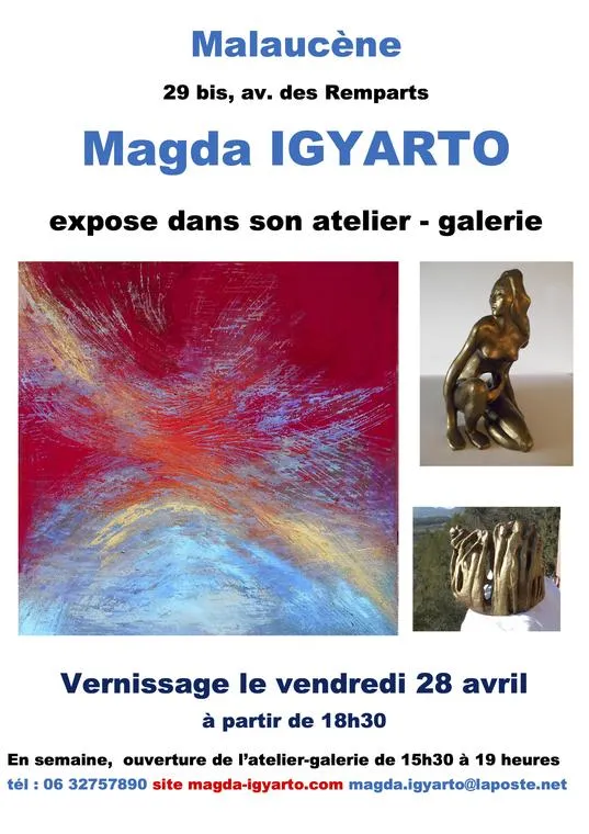 Exposition de peintures, sculptures, fusains et pastels de Magda Igyarto