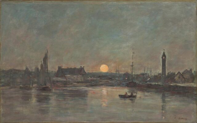 Eugène Boudin - vue du port de Trouville au crépuscule