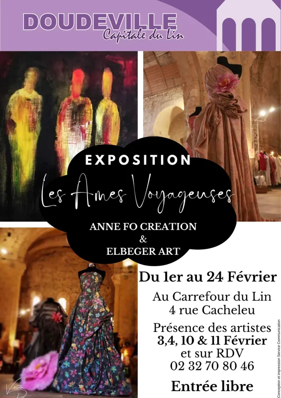 Exposition »Les Ames Voyageuses » d’Anne Fo Création et Elbeger Art