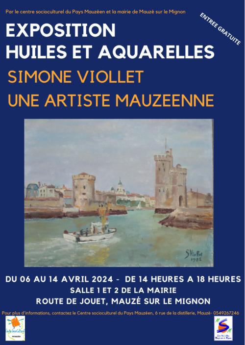 Exposition huiles et aquarelles - Simone Viollet à Mauzé-sur-le-Mignon