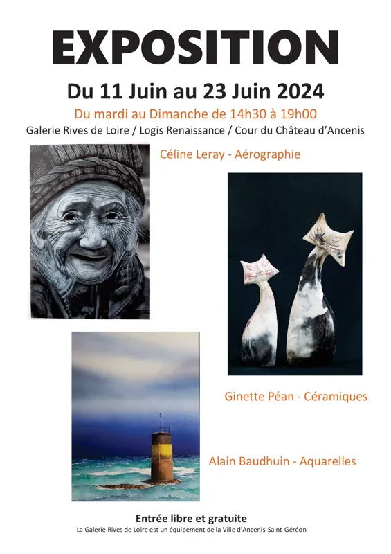 Exposition collective 3 artistes – Galerie Rives de Loire