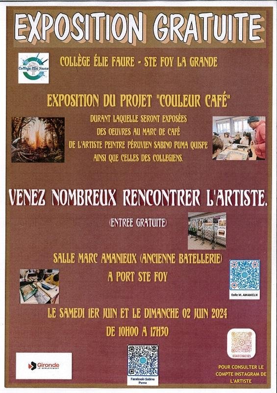 Exposition du projet Couleur Café des élèves du Collège Élie Faure