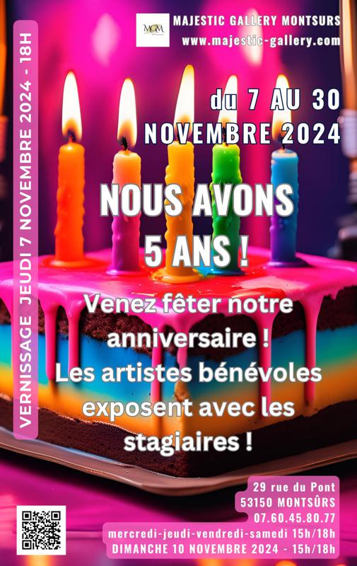 La galerie fête son 5ème anniversaire du 6 au 30 novembre 2024