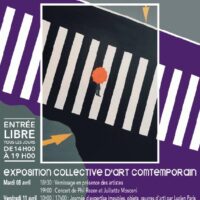 Exposition collective d’art contemporain, concerts, vente aux enchères.