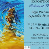 Exposition "Infiniment bleu", aquarelles et résines de Régis Parriaux - Espace Saint-Jacques - Bunifaziu