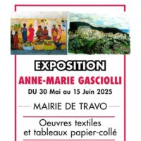 Exposition d'Anne-Marie Gasciolli : œuvres textiles et tableaux papier-collé - Maison du temps libre - Vintisari