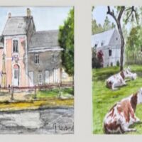 Exposition d'Aquarelles Normandes à la salle des fêtes - Meulles