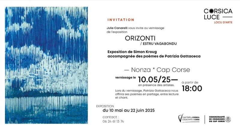 Exposition de Simon Kroug accompagnée des poèmes de Patrizia Gattaceca - Corsica Luce - Nonza