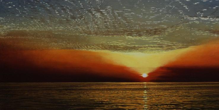 Exposition de peintures: ciel et mer