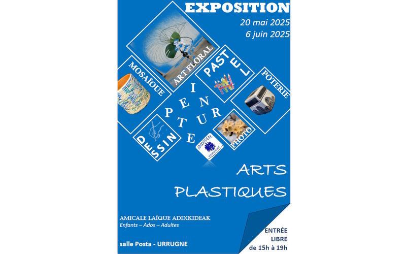 Exposition de peintures, poteries, art floral, mosaïques, pastel, photos et dessins par Adixkideak