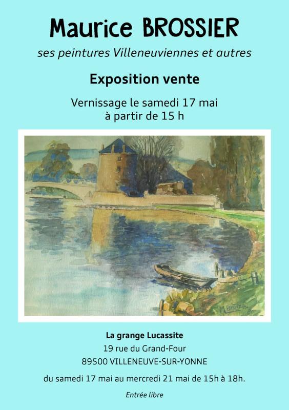 Maurice Brossier ses peintures Villeneuviennes, exposition vente.