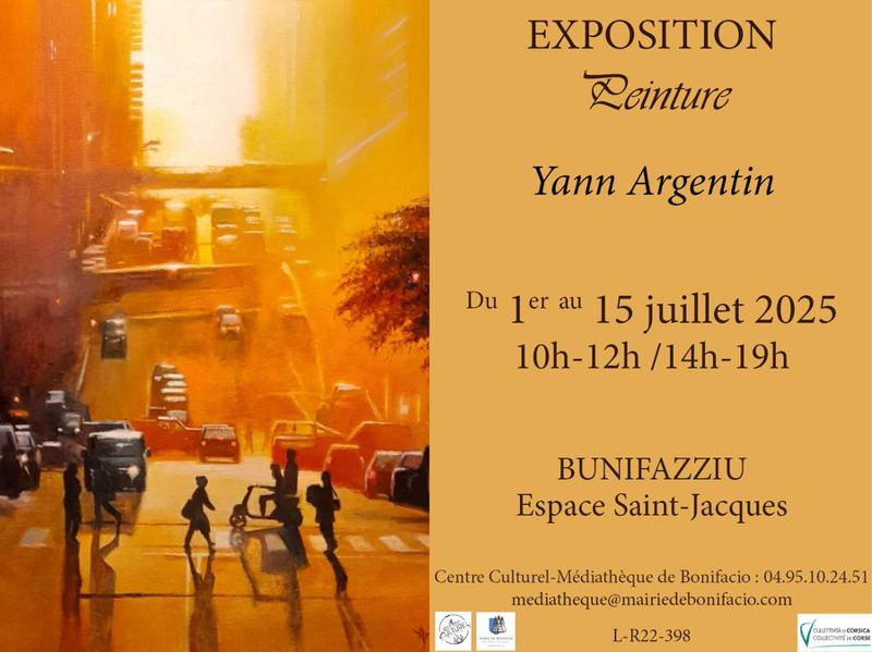 Exposition peinture de l'artiste Yann Argentin - Espace Saint-Jacques - Bunifaziu