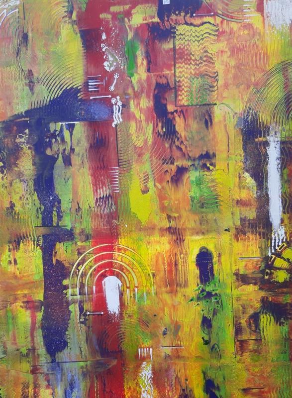 Exposition peintures mixtes d'Aline Melaye