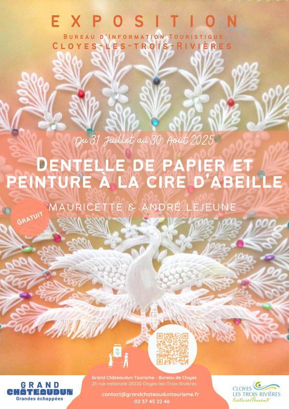 Exposition - Dentelle de papier et peinture à la cire d'abeille