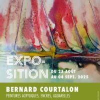 Exposition de peintures acryliques, encres, aquarelles de Bernard Courtalon
