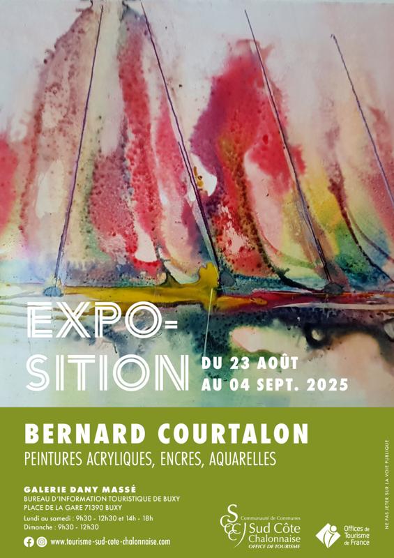 Exposition de peintures acryliques, encres, aquarelles de Bernard Courtalon