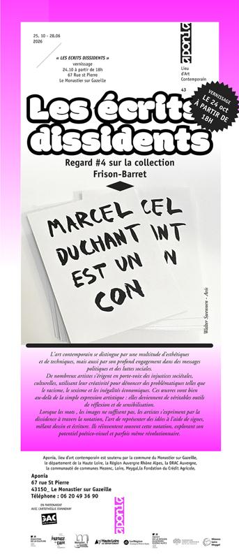 Exposition contemporaine "Les écrits dissidents"