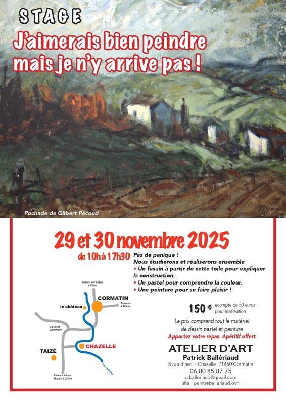 Stage de Peinture : j'aimerais bien peindre mais je n'y arrive pas