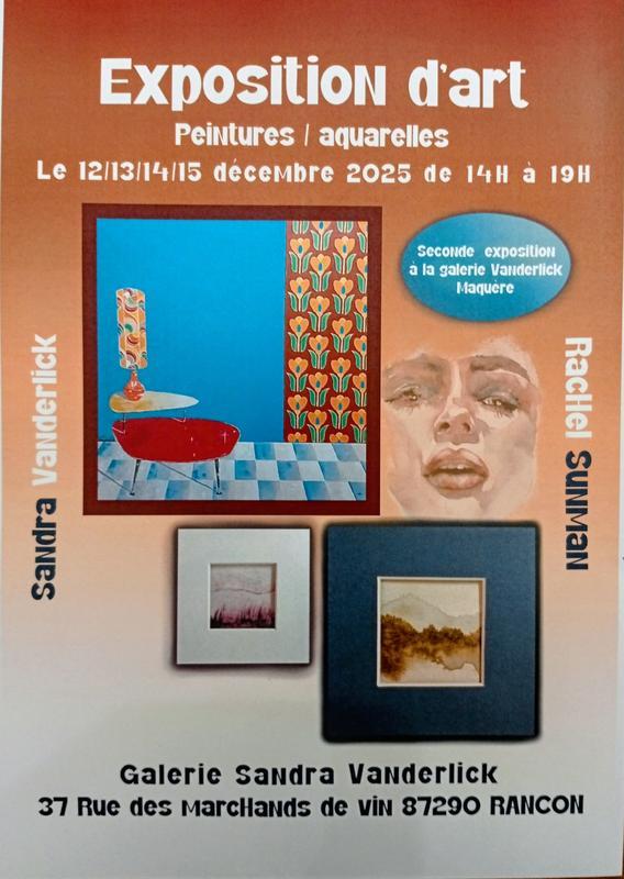 Exposition d’art, Sandra vanderlick et Rachel Sunman
