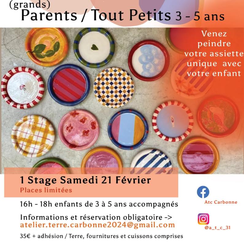 ATELIER POUR ENFANT DE PEINTURES D'ASSIETTES