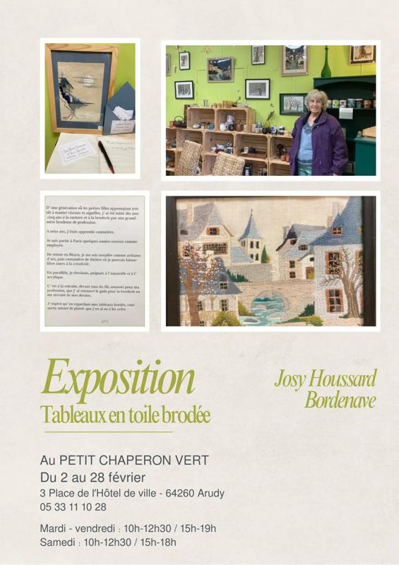 Exposition : Tableaux en toile brodée - Josy Houssard Bordenave