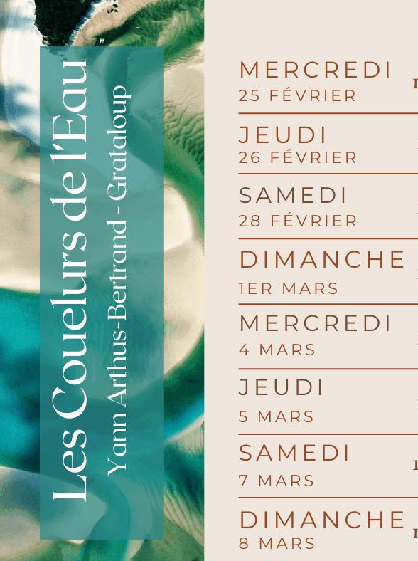 Vacances d’hiver au Musée GRATALOUP – Découvrir Les Couleurs de l’Eau – Yann Arthus Bertrand -Grataloup