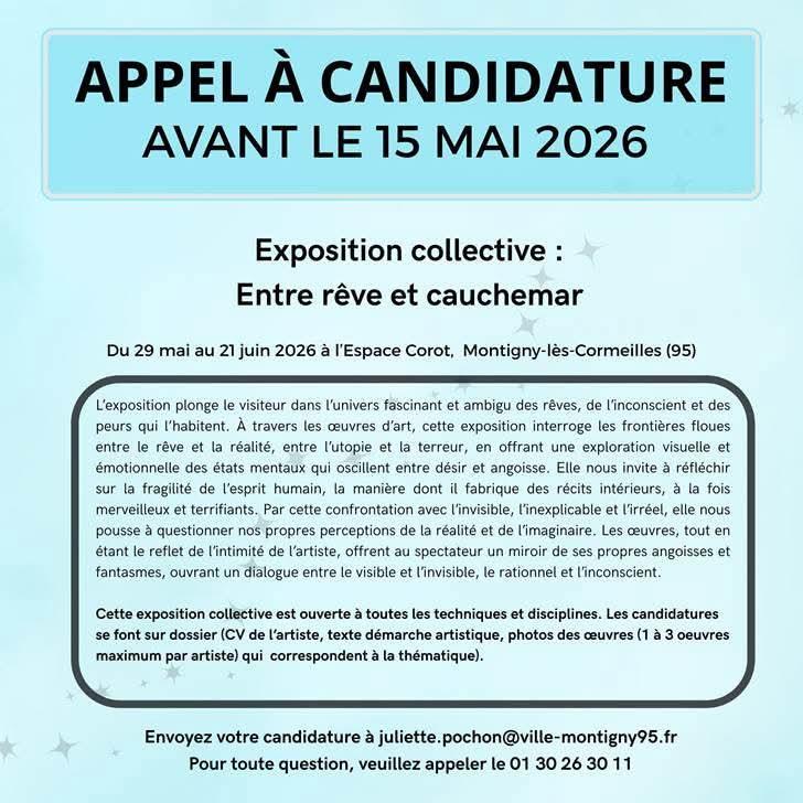 Appel à candidature : “Entre rêve et cauchemar”