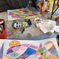 Atelier de peinture abstraite