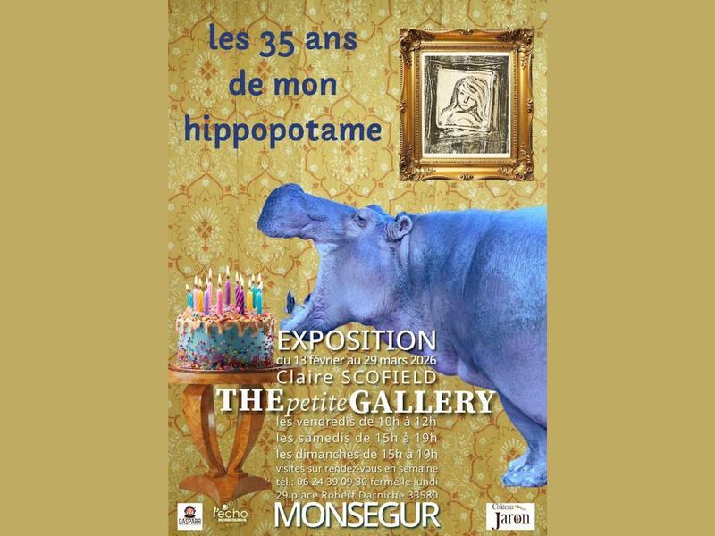 Exposition The petite Gallery "Les 35 ans de mon hippopotame"