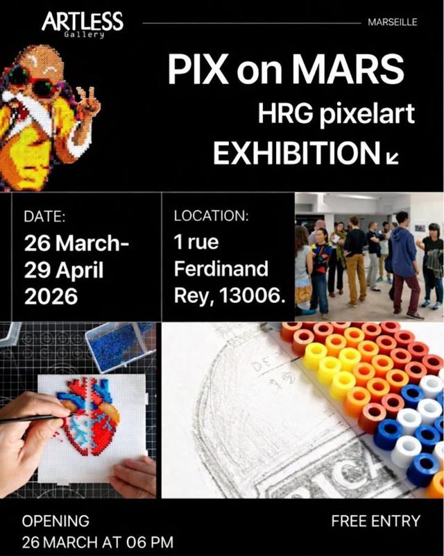 Vernissage et exposition PIX on MARS de HRG pixelart