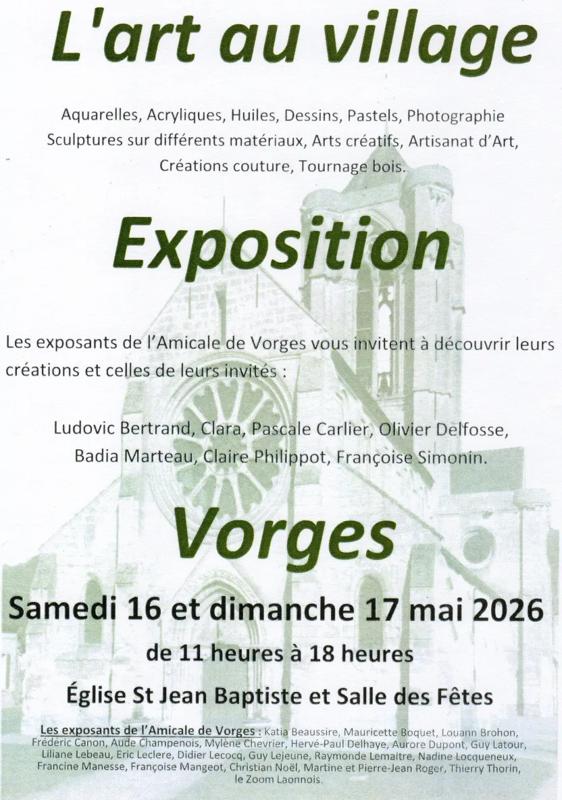Exposition artistique à Vorges : "L'art au village"