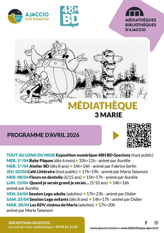 Exposition numérique 48H BD Goscinny - Médiathèque des 3 Marie - Aiacciu