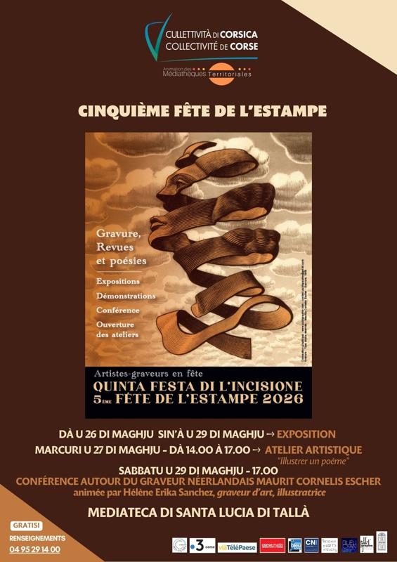Cinquième fête de l’estampe "Gravures, revues et poésies" : Exposition, Atelier Artistique et conférence - Mediateca territuriale di Santa Lucia di Tallà