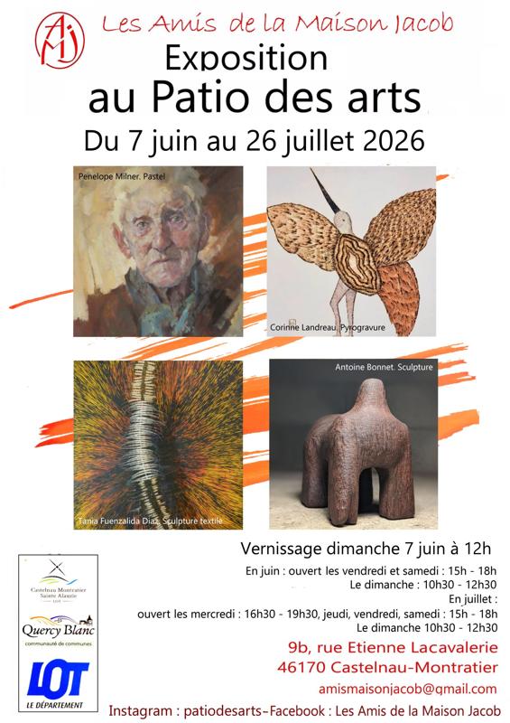 Exposition de peinture, sculpture, pyrogravure au Patio des Arts