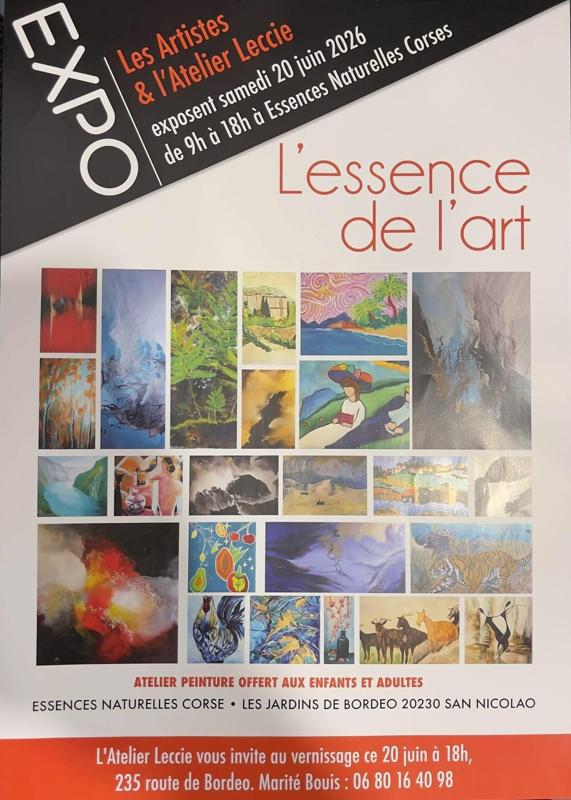 Exposition : "L'essence de l'art" par les artistes de l'atelier Leccie - Jardins de Bordeo - Santu Niculaiu