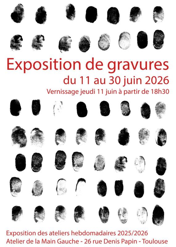 Exposition de gravures, les ateliers hebdomadaires.