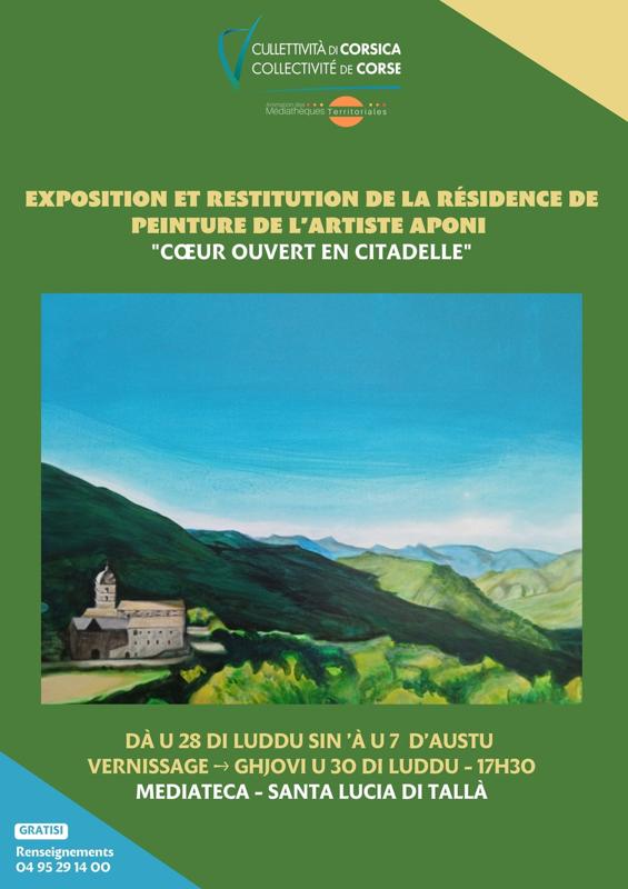 Vernissage de l'exposition de peinture de l’artiste Aponi : "Cœur ouvert en citadelle" - Mediateca territuriale di Santa Lucia di Tallà