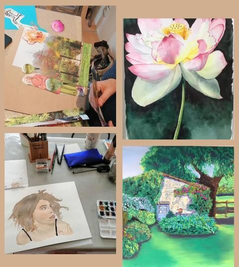Atelier mélanger les techniques de peinture