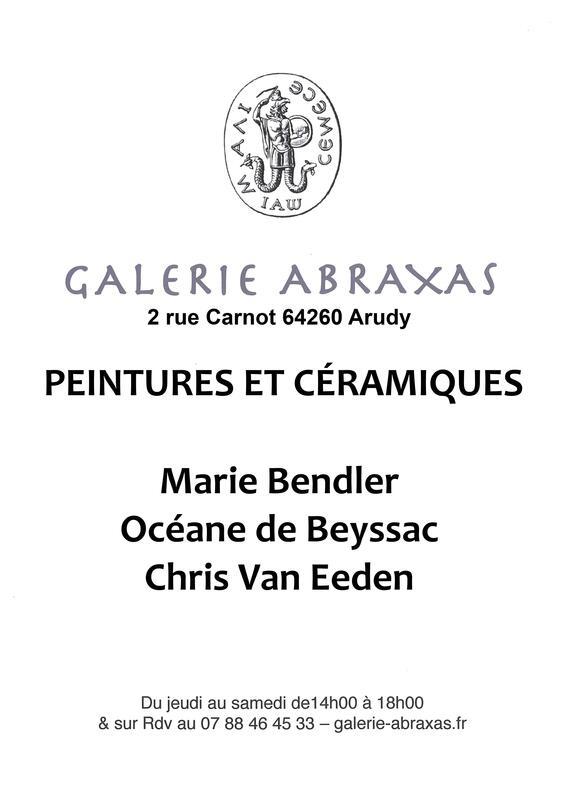 Exposition : Peintures et céramiques – Marie Bendler, Océane de Beyssac et Chris Van Eeden