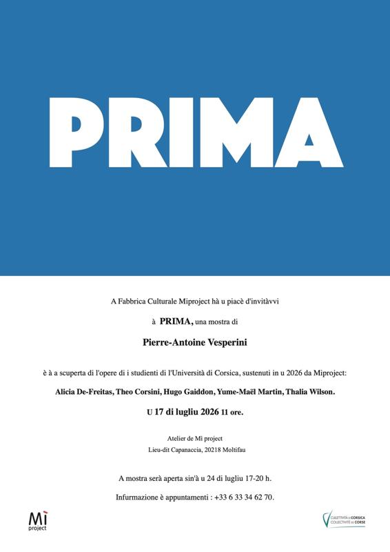 Exposition "Prima" Pierre-Antoine Vesperini