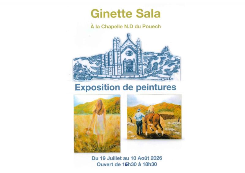 Exposition de Ginette Sala à La Chapelle Notre Dame du Pouech