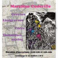 Exposition de l'artiste Marylène Cudeville : Gravure, Linogravure, Encre et Techniques mixtes - Moulin de la Chjaspula - A Sarra di Scupamena