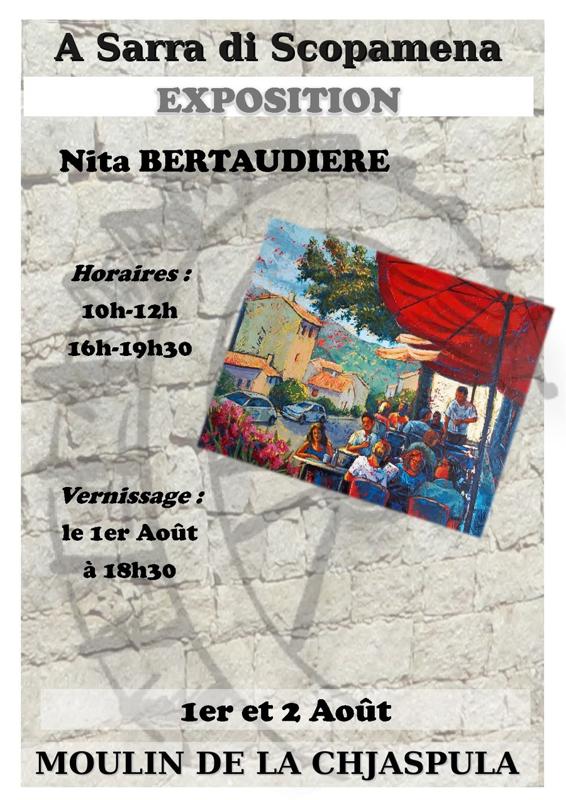 Exposition de l'artiste peintre Nita Bertaudière - Moulin de la Chjaspula - A Sarra di Scupamena
